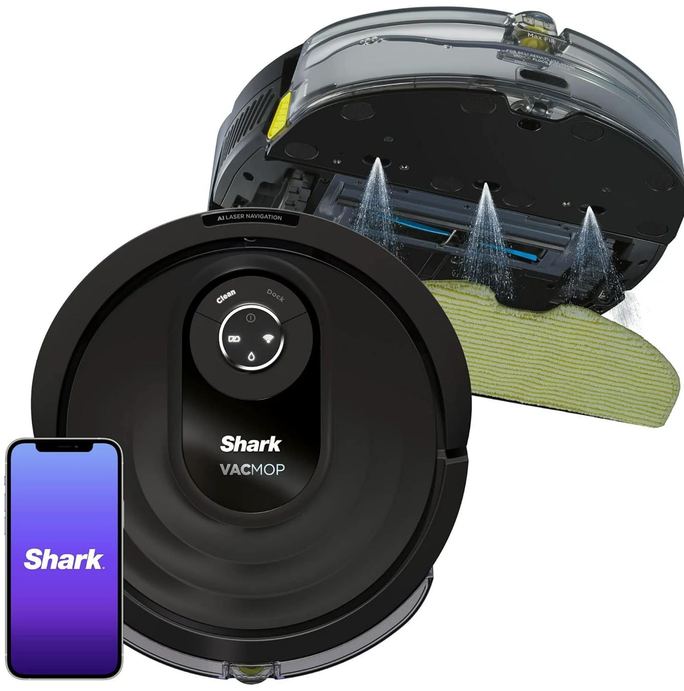 Shark RV2001WD AI Robot VACMOP Pro Wi-Fi Vacuum & Mop with LIDAR Navigation