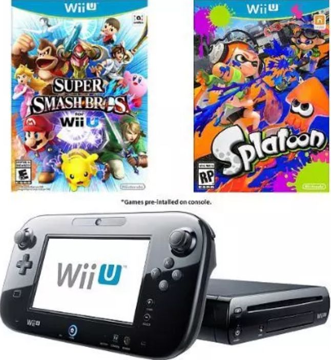 Nintendo Wii U Splatoon and Super Smash Bros Gaming Console