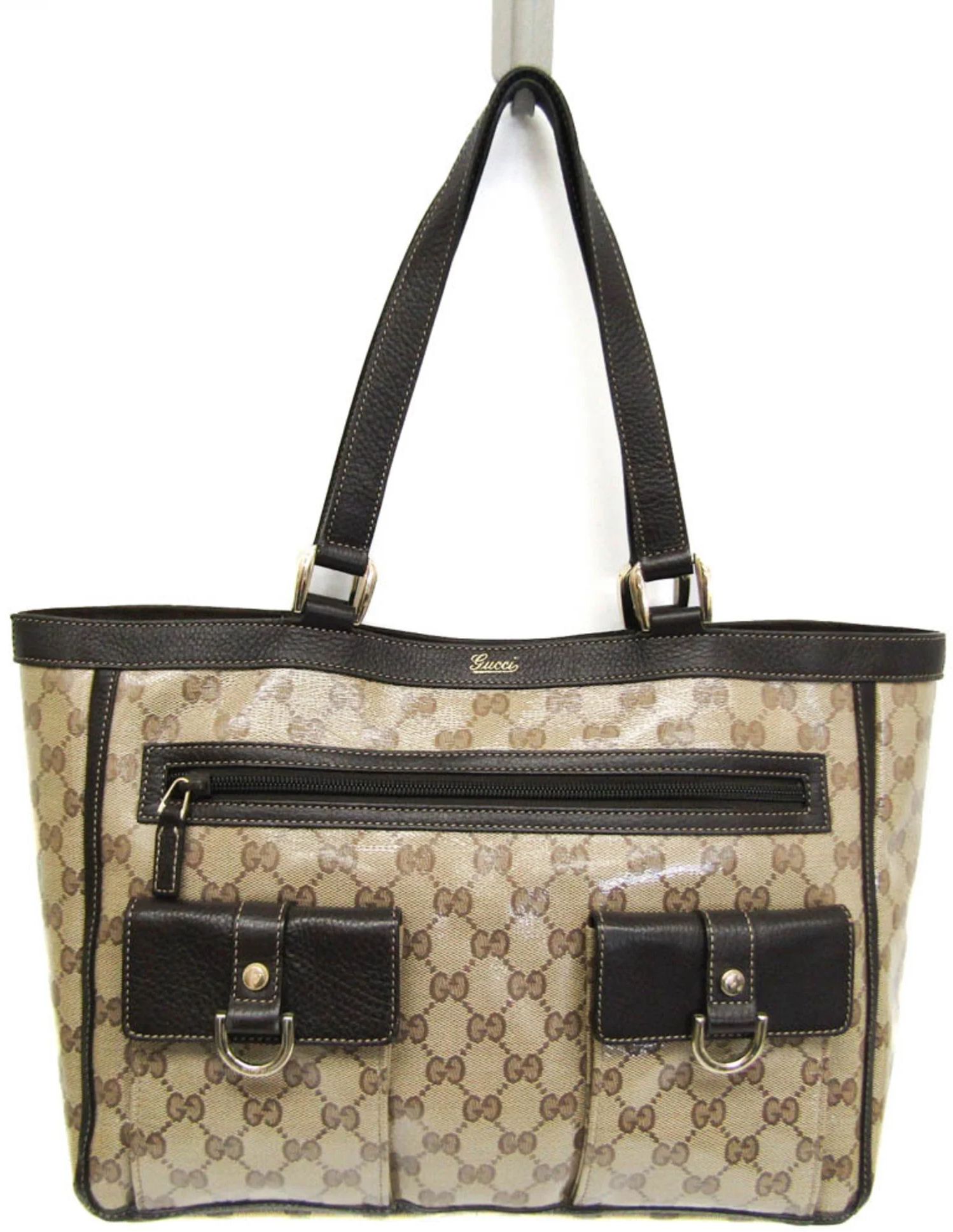 Gucci GG Crystal Leather PVC Tote Bag